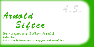 arnold sifter business card